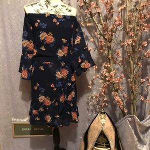 Navy floral dress